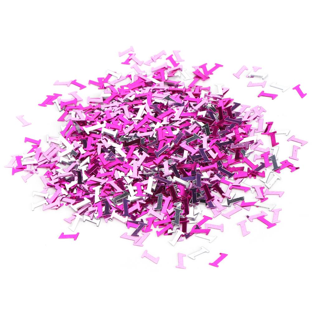 8mm Pink Confetti Party Glitter Sequin Table Decorations for Girl Baptism OrnamentsNumber