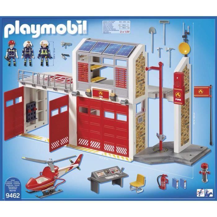 PLAYMOBIL 9462 Fire Station with Helicopter, City Action, Mixed, For Children from 4 Years Old