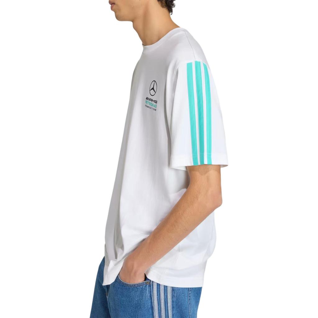 adidas Ανδρικό T-Shirt με Στάμπα Λογότυπου Ομάδας Mercedes - AMG, Λαιμόκοψη Crew, Top KE8162