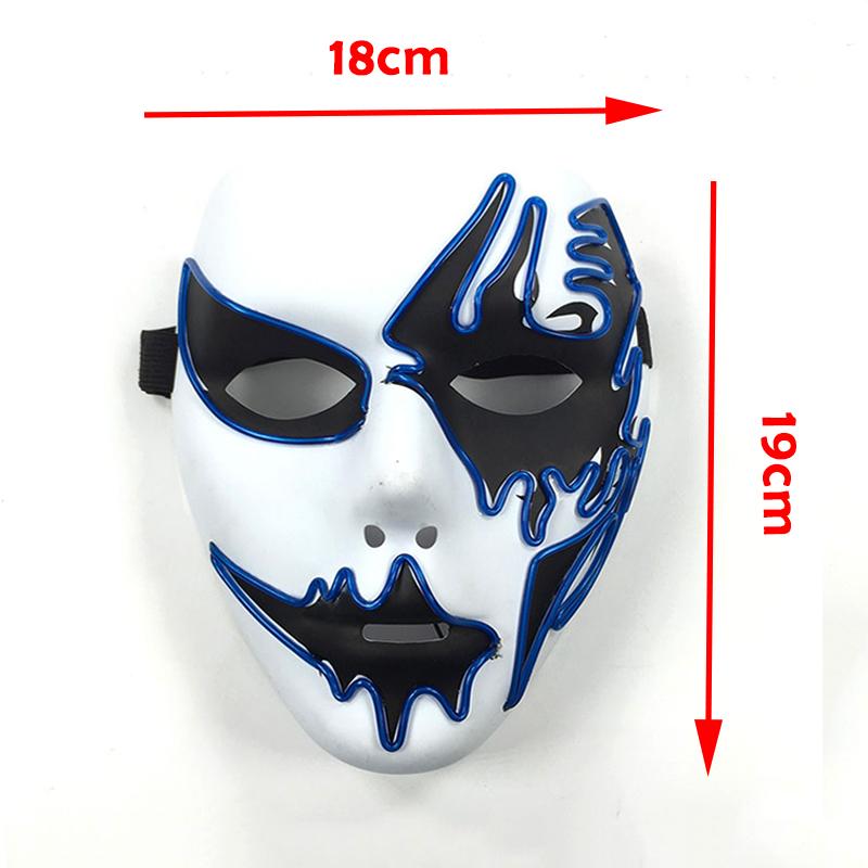 Glow Party Cosplay Mask Neon Mask Led Mask Masque Masquerade Party Masks Led Light Up Props Glow In The Dark Costume Supplies