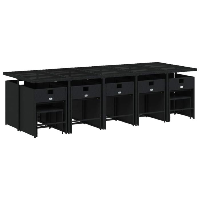 VidaXL Ensemble à Manger de Jardin Coussins 15 pcs, Chaises à Manger avec Accoudoirs, Ensemble de Meubles avec Table, 3211170