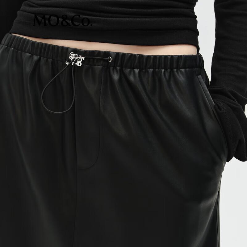 MO&Co. Faux Leather A-Line Mini Skirt