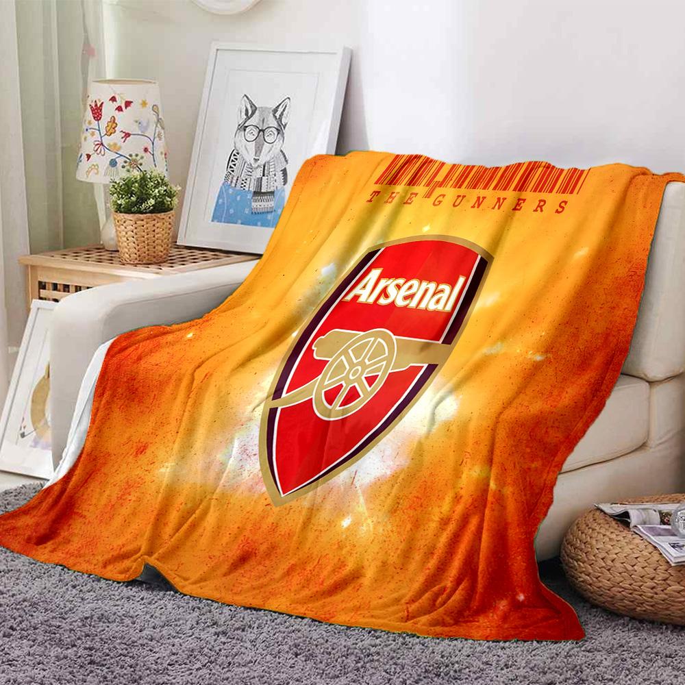 Coperta in Flanella con Stemma dell'Arsenal Football Club, Poliestere Morbido, Design Moderno, Per Tutte le Stagioni per Campeggio, Viaggi, Regali per Feste o Compleanni