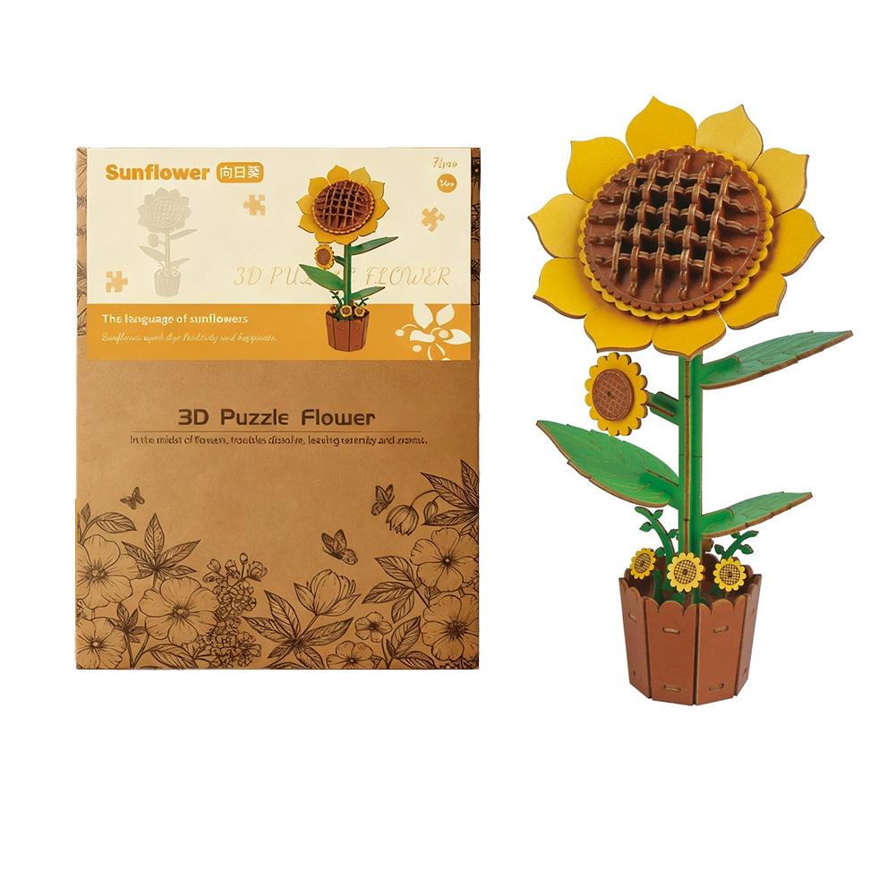 

3D Wooden Puzzles Flowers Diy Artifical Botanical Bouquet Puzzle Kit Home Decoration For Adults Mother s Day Birthday Gift