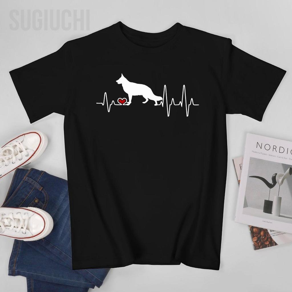 Unisex GerUnisex Shepherd Dog Heartbeat Pulse Tshirt Tees Oneck T Shirts WoUnisex Boys 100 Cotton Short TShirt Unisex All Seasons
