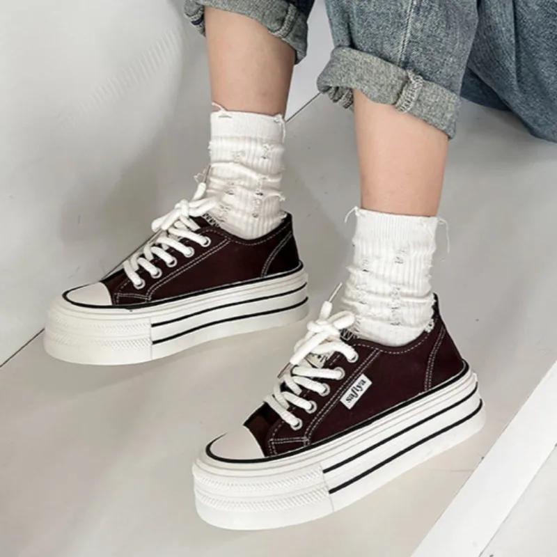 

Модная осенняя обувь с круглым носком женская обувь женские сабо на платформе повседневные кроссовки универсальные с коротким носком черное платье Zapatos De Mujer 40 коричневый