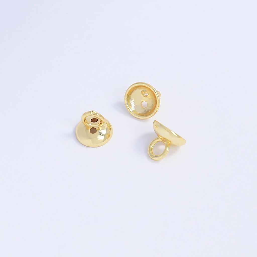 18k Gold-Plated Double-Hole End Cap for DIY Jewelry Making