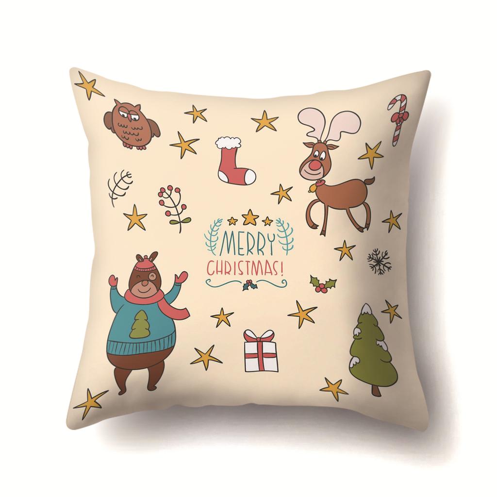 Christmas Series Polyester Pillows Santa Multi-platform Christmas Elk Pillow Cover