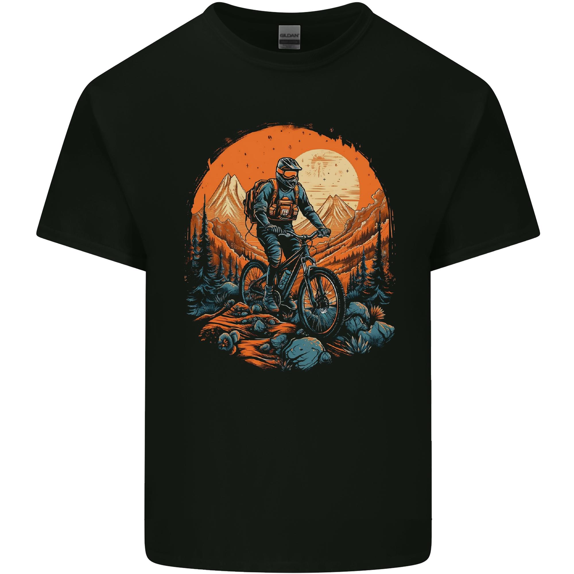 A Mountain Biker in the Wilderness Bike MTB Unisexs Light Cotton TShirt S