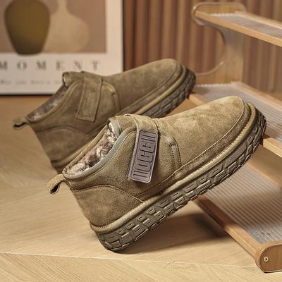 Herren Low Cut Schneestiefel sind modisch und vielseitig mit Plüschisolierung Weiche und bequeme Herren Baumwollschuhe