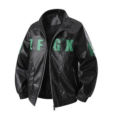 Men's Leather Jacket, Men's Loose Jacket, Spring and Autumn Motorcycle Suit