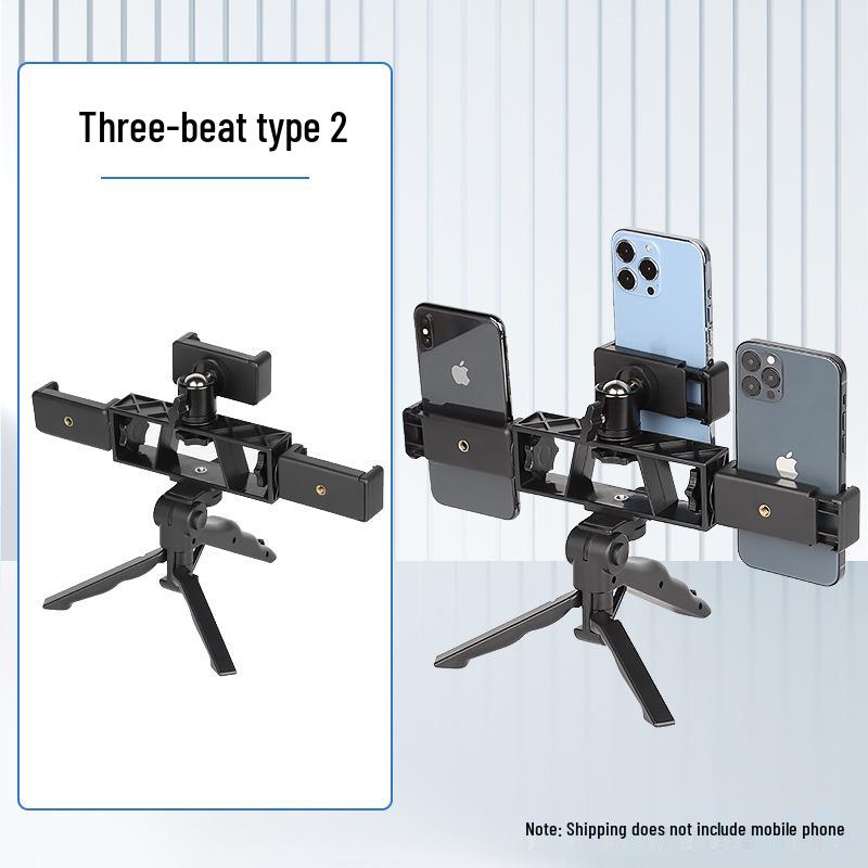 4S Auto Show & Outdoor Photography Tripod: Dual Phone Stand for Live Streaming and Desktop Shooting