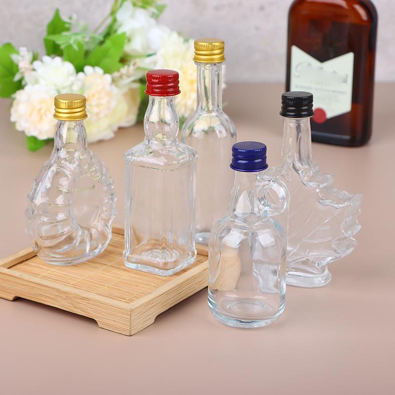 1 stk 50 ml hjemmeglass blyfri karaffel med deksel for brennevin Scotch liten vinflaske glass drikkeflaske bartilbehør