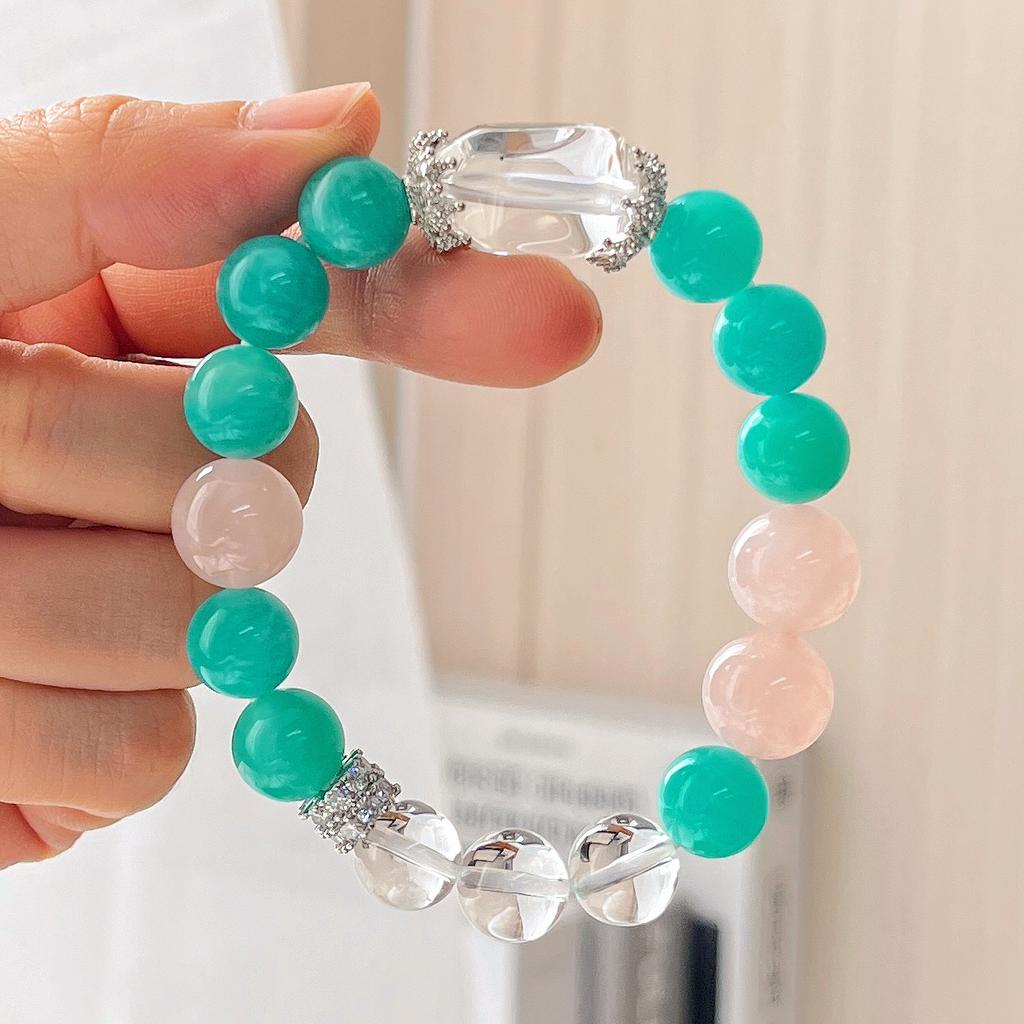 High Quality Natural Tianhe Stone Amethyst Powder Crystal White Crystal Bracelet Bracelet.