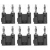 10Pcs 2 Way Banana Plug Brass PE Double Banana Socket for Electronic Instruments AutomobilesBlack