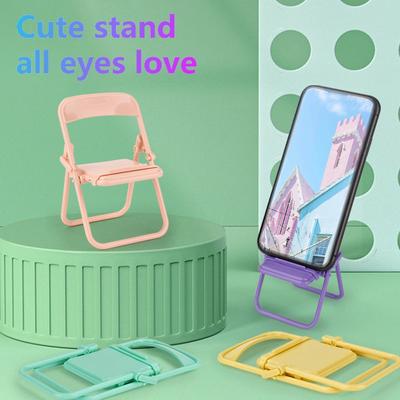 Foldable Phone Holder Stand Candy Color Chair Stand Mini Desktop Phone Dock Universal Lazy Bracket