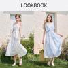 Xiangying Floral Embroidered A-Line Sling Dress