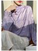 2024 Spring/Summer Women's Chinese Style Satin Jacquard Stand Collar Shirt