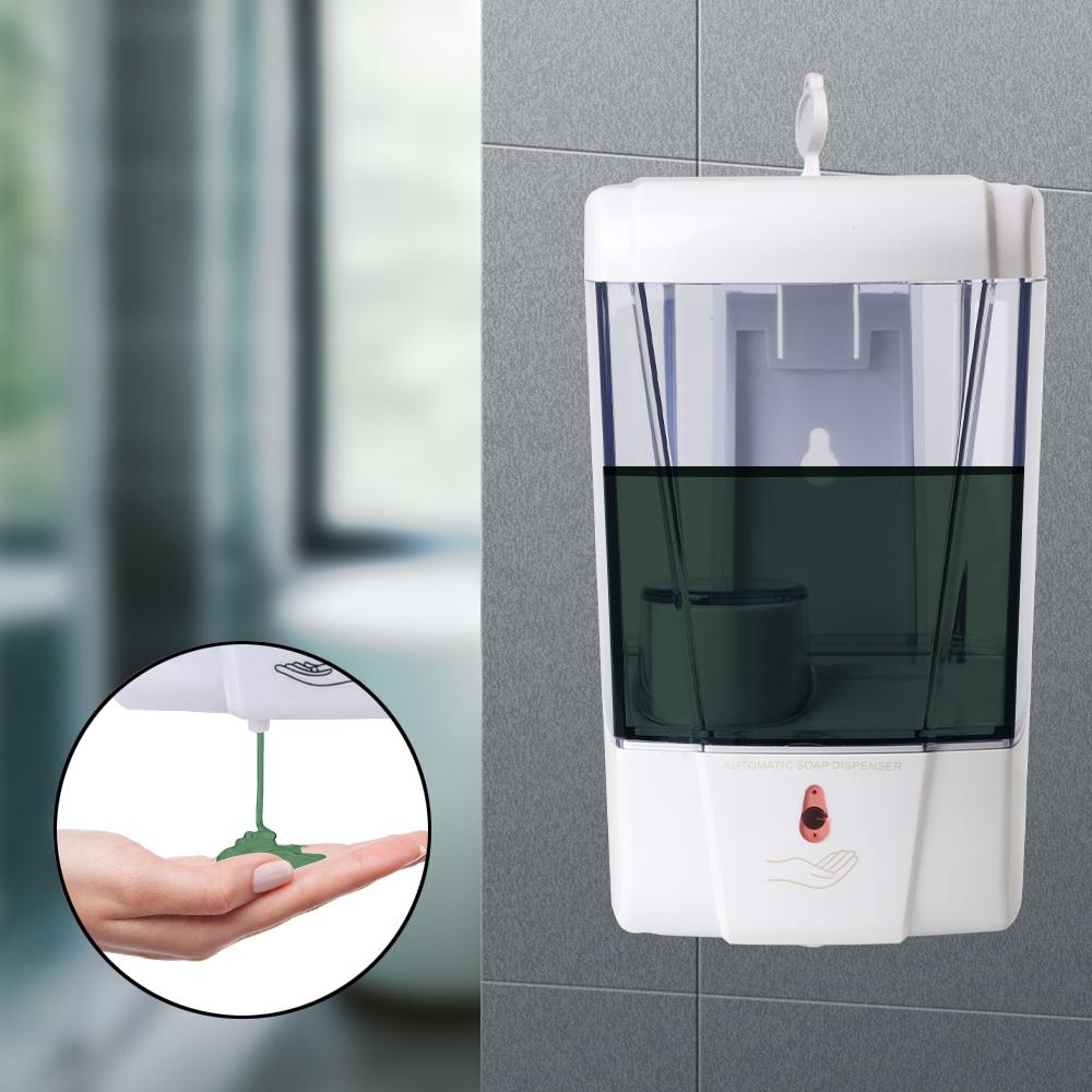 For Kitchen Bathroom Touch-free Lotion Pump Touchless Liquid Wall-Mount Automatic IR Sensor Soap Dispenser 700ml