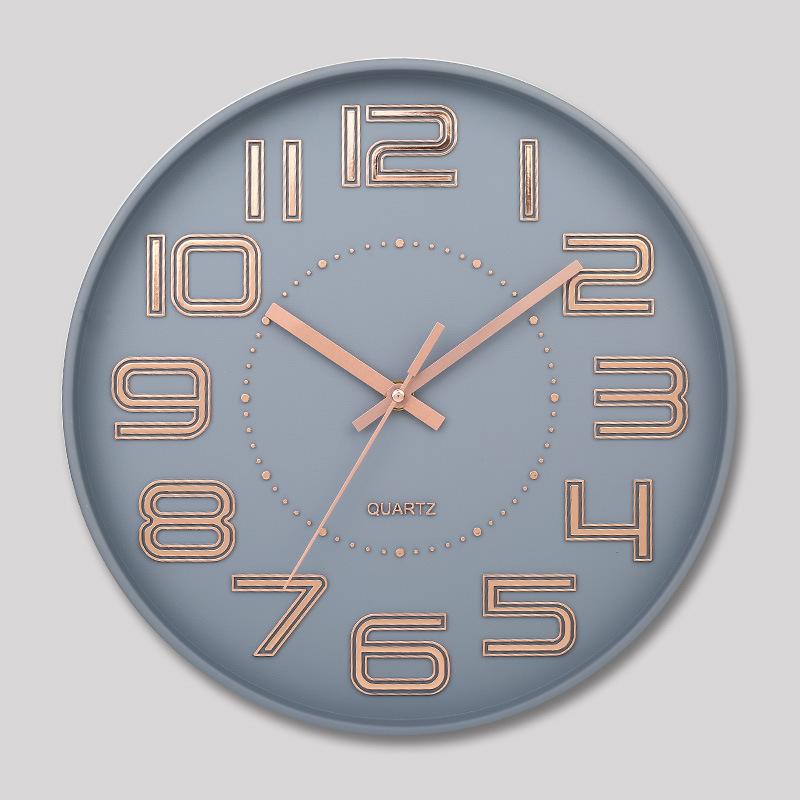 12 Inch 30CM Silent Wall Clock, Creative and Fashionable, Three-dimensional Digital Minimalist Clock for Home Living Room