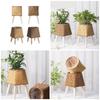 Portable Plastic and Wood Planter Easy to Use Wicker Styles Planter Realistic Flowerpots for Various Environment