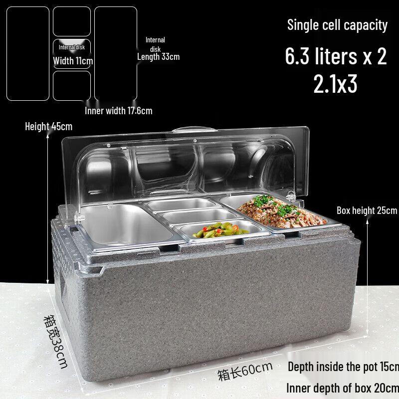 Insulated Food Display Container with Dust Cover