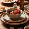 Retro Japanese Ceramic Bowls, Plates, Tableware Sets, Combination, High-Value Restaurant, Household Steak, Plates, Soup Bowls