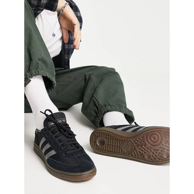 

Черные/серые кроссовки Adidas Originals с резиновой подошвой для гандбола Spezial