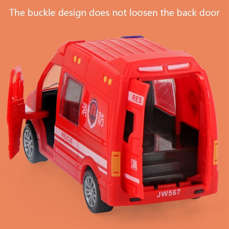 Miniature Educational Inertia Car Fire Truck Ambulance Vehicle Toy Realistic Friction Car Pull Back Vehicle