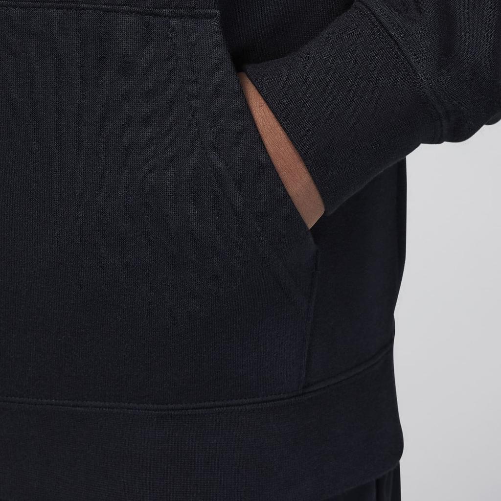 Jordan Kids Fitted Hoodie Pullover Long Sleeve Sweatshirt Spring/Summer 2023 Kids Tops Black FV5653-010