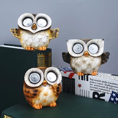 Creative Solar Lamp Animal Sculpture Resin Ornament Cute Owl Cute Pet Night Light Kid Birthday Gift