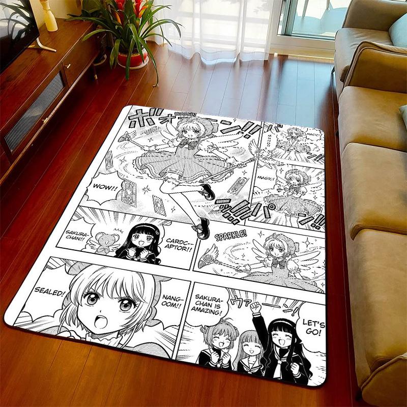 Cardcaptor Sakura Decorative Carpet Rug Anime Floor Mat Soft Feel Non Slip Base for Bedroom Living Room -QJY