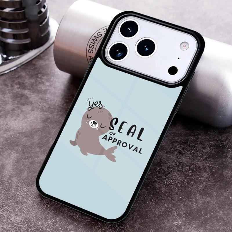 Funny Seal of Approval Phone Case for iPhone 17 16 15 Pro Max Air 14 13 12 11 Plus Shockproof Cover