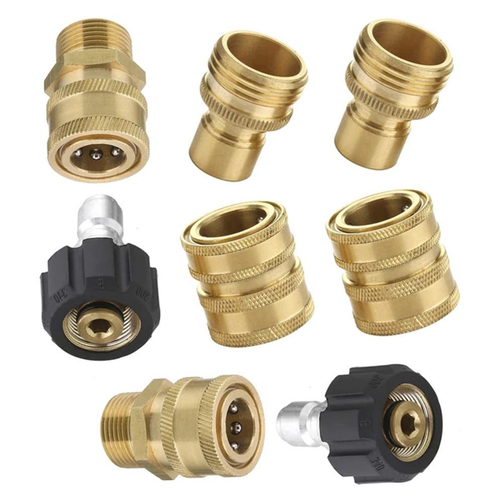 8PCS Pressure Washer Adapter Quick Release Coupling Set M22 3/8 IN 3/4 Inch High Pressure Washer Adapter Kit China Mainland