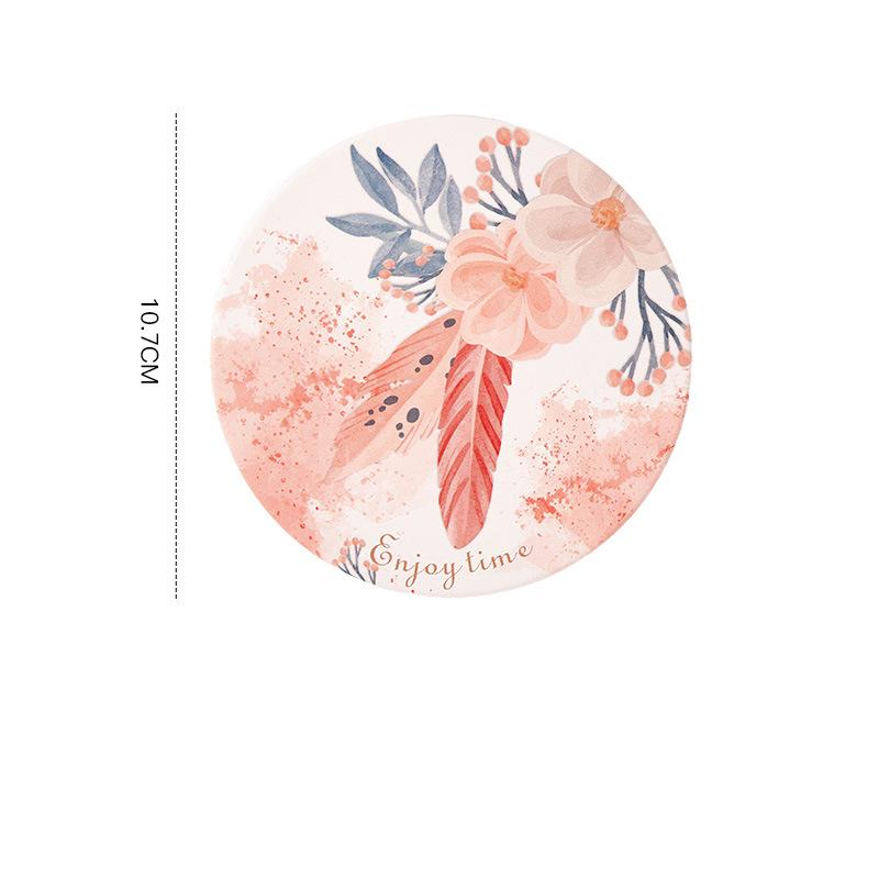 

1PCS Pink Floral Cork Coaster Slip Anti slip Placemats and High-Temperature Resistant Ceramic Mats Reusable Dining Table Decor
