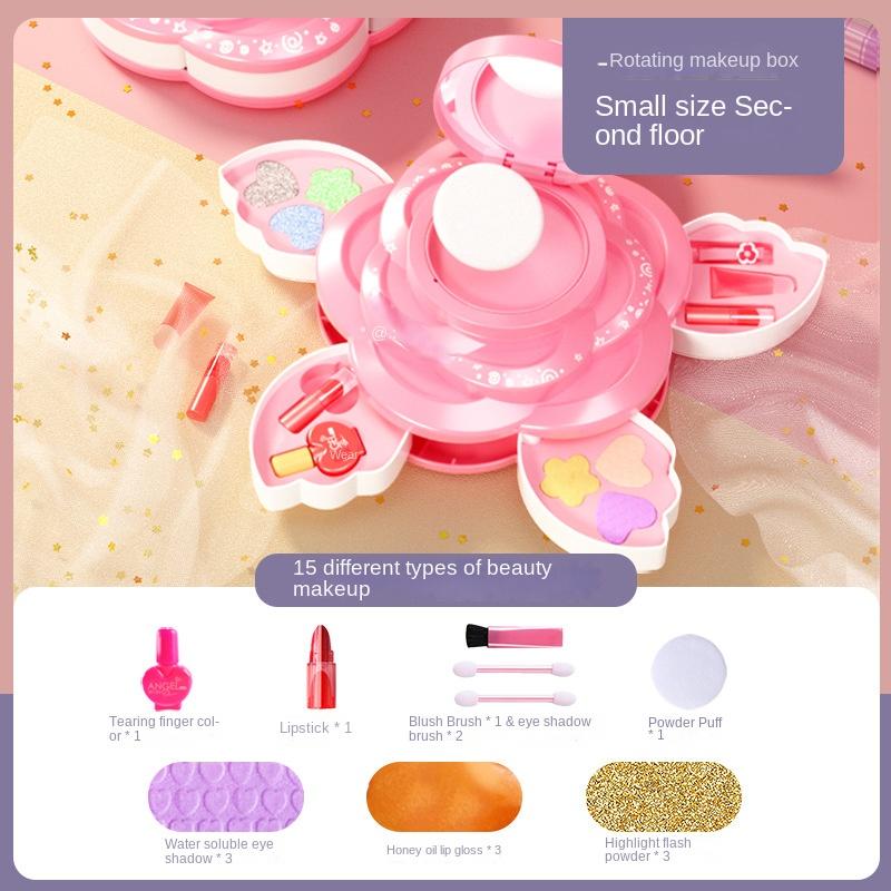 

Children S Makeup Box Rotating Opening Cosmetics Toys For Little Girls Princess Makeup Set To Enhance Creativity And Imagination (As shown-33620)-