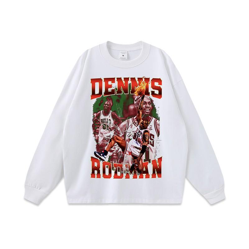 Unisex Vintage Washed Cotton Long Sleeve Tee Oversized Fit Streetwear Graphic Print Round Neck