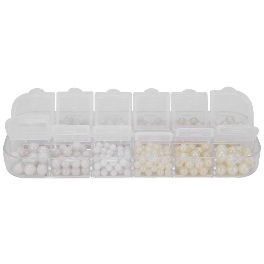 320pcs No Hole Faux Pearl Beads Round Shape Round Beads For Clothing Accessories