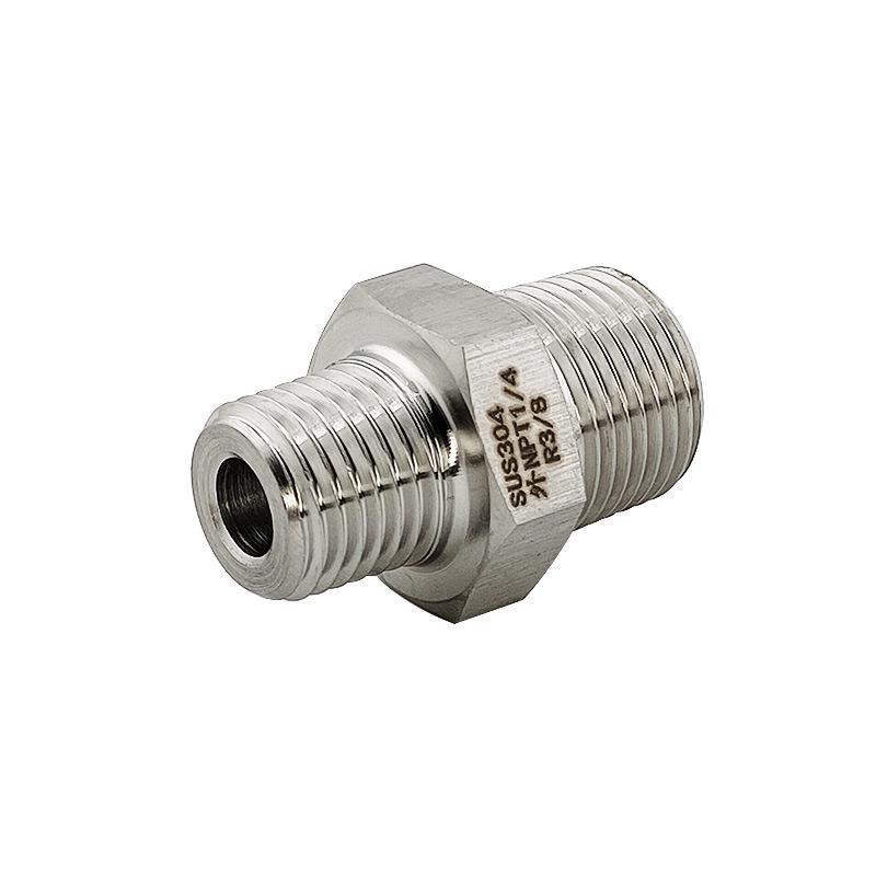 

Stainless Steel 304 Threaded Reducing Adapter, Male NPT 1/4 to Male R3/8 BSPT