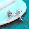 Bague Ringen 100% 925 Sterling Silver 1CT Water Drop Moissanite Stud Earrings For Women Platinum Plated Party Fine Jewelry Gift