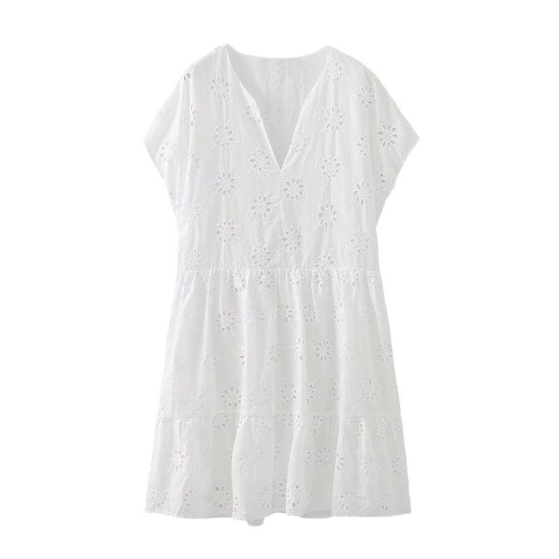 Kaslead New Arrival Women's Clothing Fashion Style Cut Out Embroider Short Dress 7521269 250