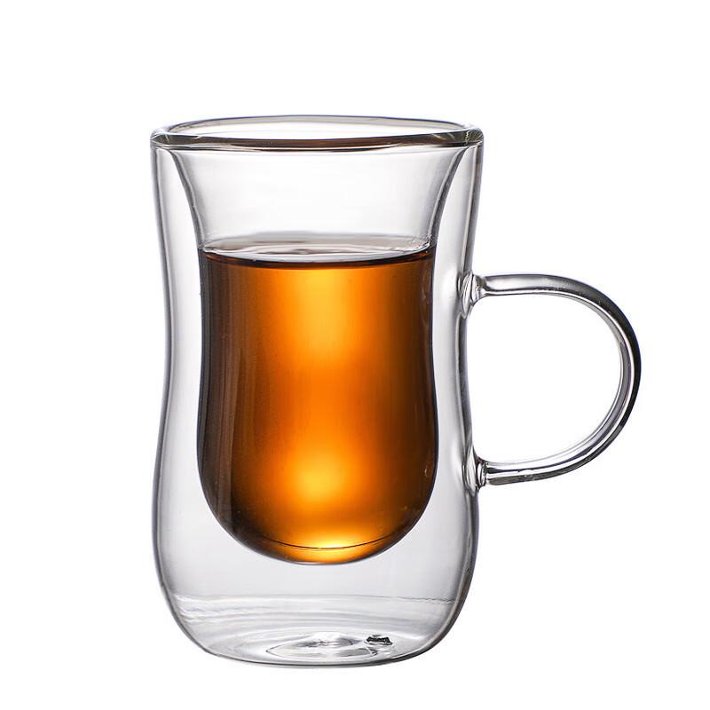 Shangqi Single Layer Glass Mug with Handle, 2-Pack