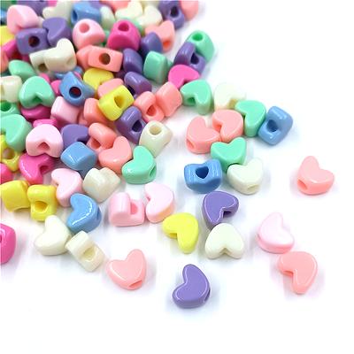 Simple Fashion Loose Beads New DIY For Hot Sale Stereoscopic Heart Bracelet Necklace Pendant Candy Color 20Pcs 9*11mm  Exquisite Jewelry