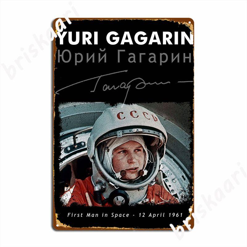 Yuri Gagarin Metal Sign Wall Pub Club Bar Designing Wall Plaque Tin Sign Poster