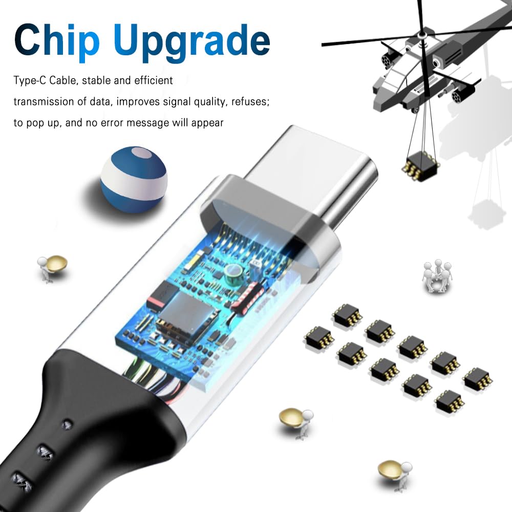 DFLASHS 3-Pack 3FT 60W Type C to Type C Nylon Braided USB C Fast Charging Cable for S23 Ultra/A14/S23/A54, iPhone 16/Pro Max, iPhone 15/Pro Max,