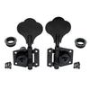 Musiclily Basic R2 Open Gear Bass Tuners for Electric Black L2+ 4-String Ibanez-Style Basses,