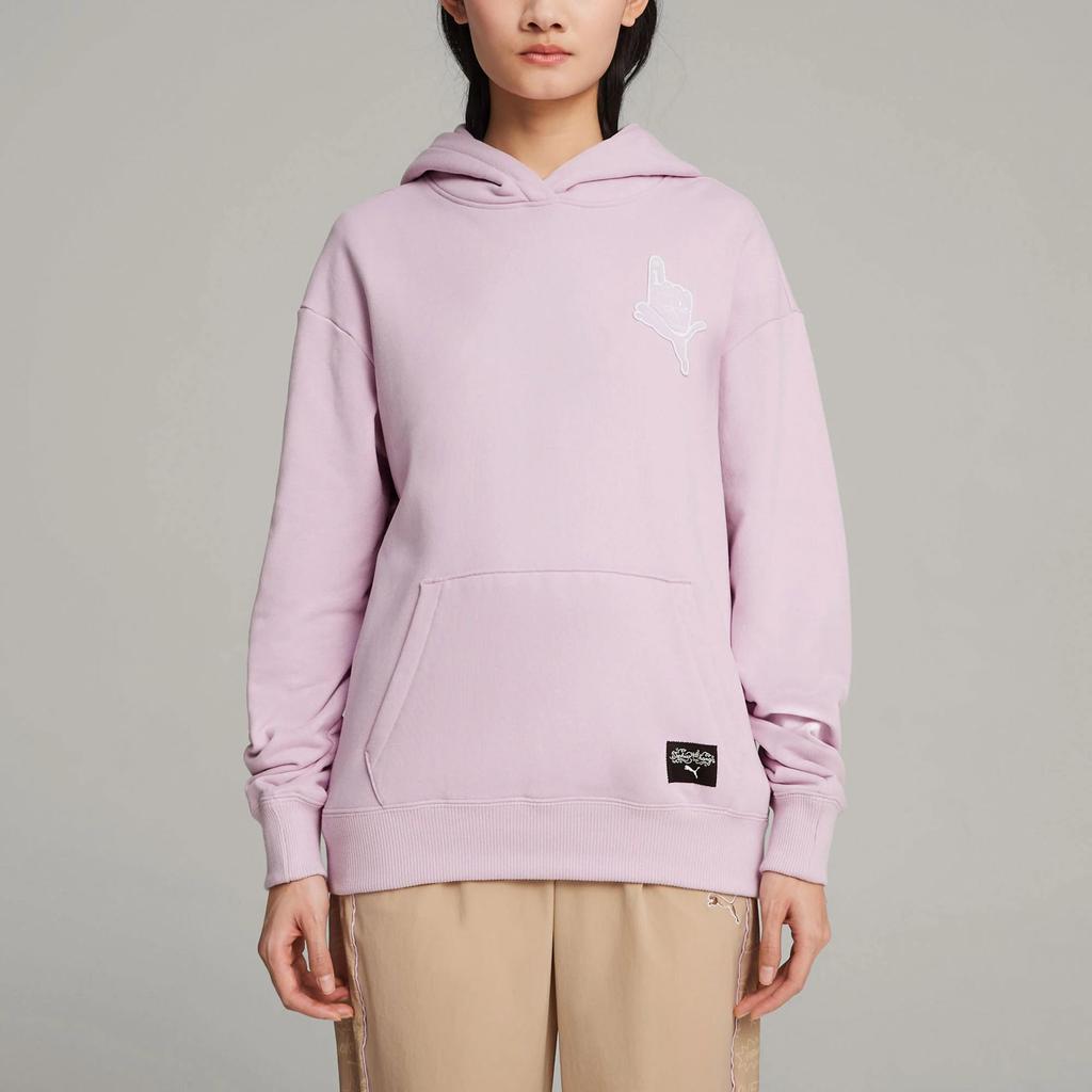 Puma X Sophia Chang Embroidered Logo Design Casual Hoodie Women Hoodies Light-Purple 624629-60