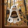 Creative Halloween Gift Ghost Bird Feeder Outdoor Hanging Big Mouth Wild Feeding Unique Garden Ornament Station Spooky Resin Statue for Outside