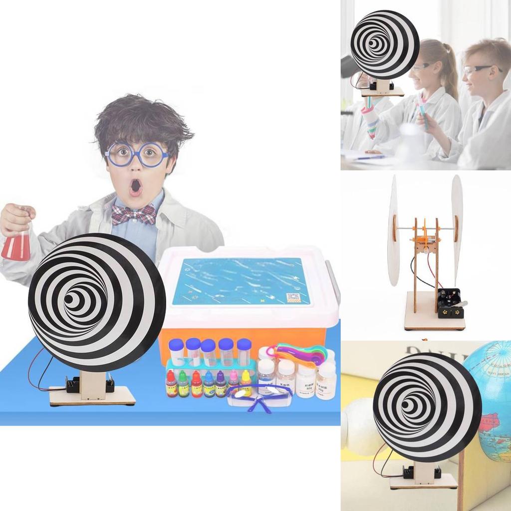 Kids Diy Optical Illusion Doodle Spinner School Learning Toy Customizable Wooden Material