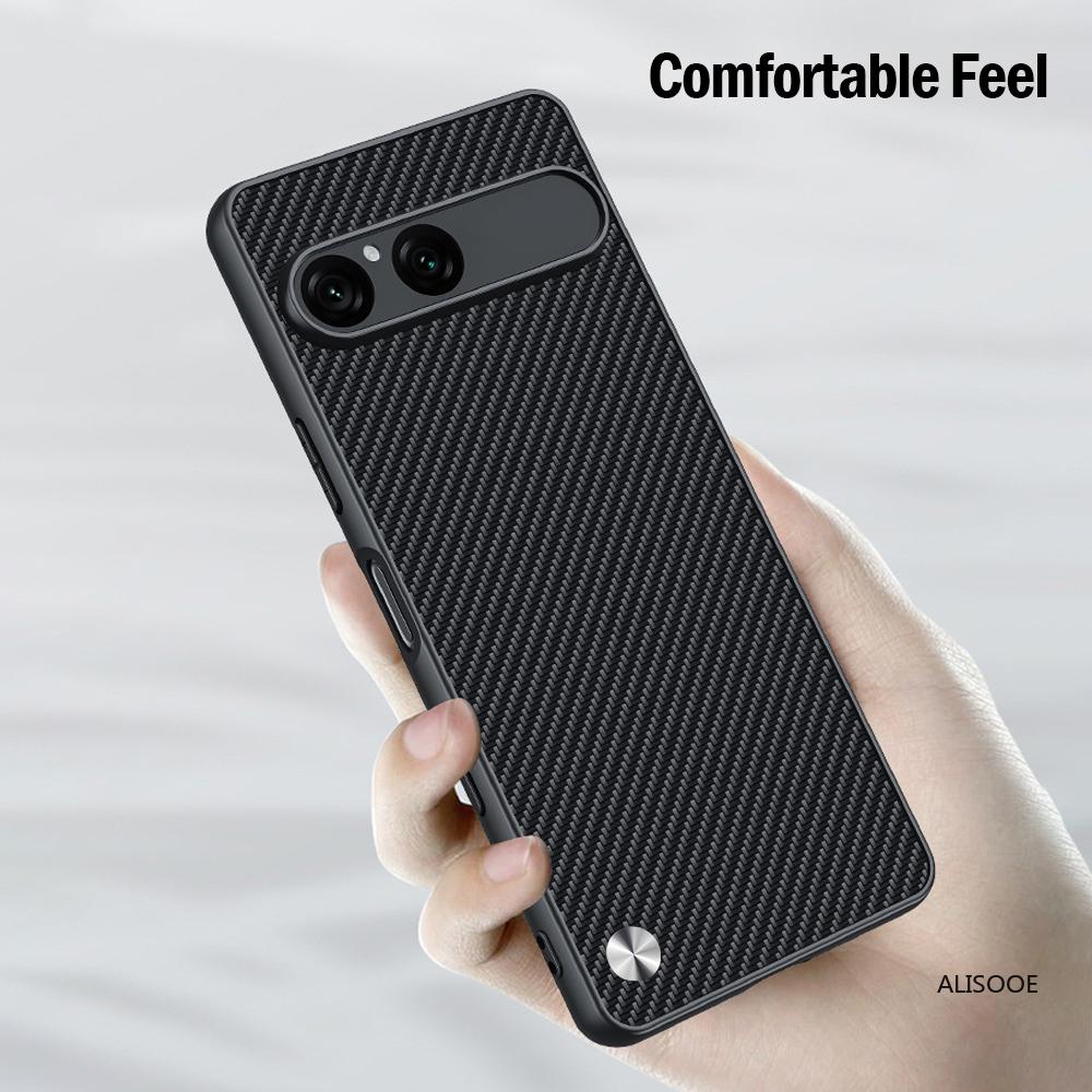 Etui dla Sony Xperia 10 VII Luksusowe Etui Ochronne z PU-Skóry o Teksturze Włókna dla Sony Xperia10 VII Capa Wstrząsoodporna Funda